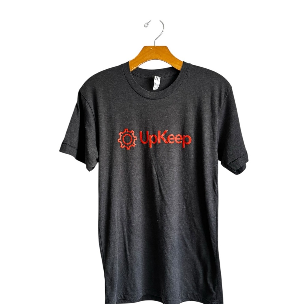 American Apparel Black Tee with Red Logo Medium 10 0500